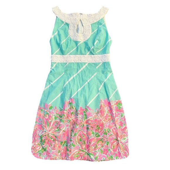 Lilly Pulitzer Dresses & Skirts - Lilly Pulitzer Candice Keyhole Mini Dress Size 00 Crash Landing Sand Bar Blue
